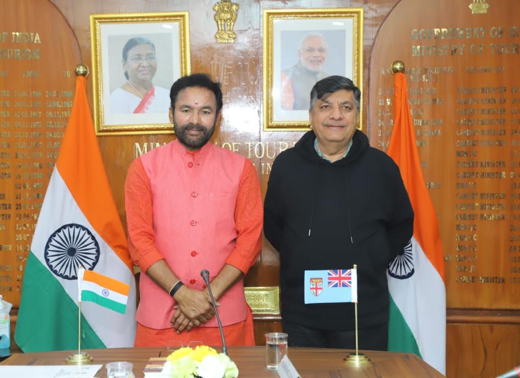 2. Minister Charan Jeath Singh with the Union Minister for Tourism, Culture, and Development Shri G. Kishan Reddy