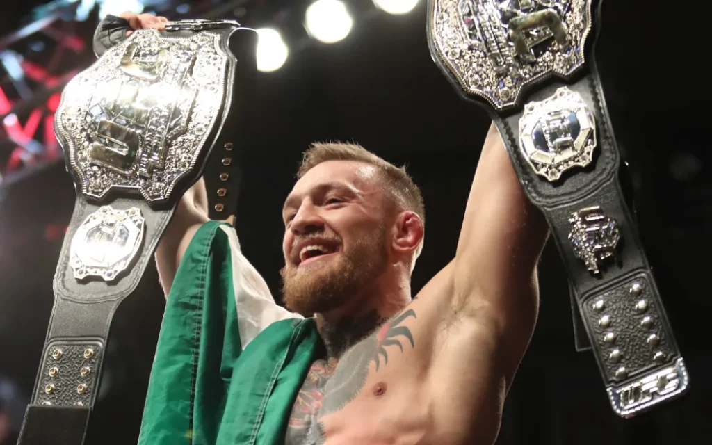 McGregor made history as the UFC's first two weight division champion.